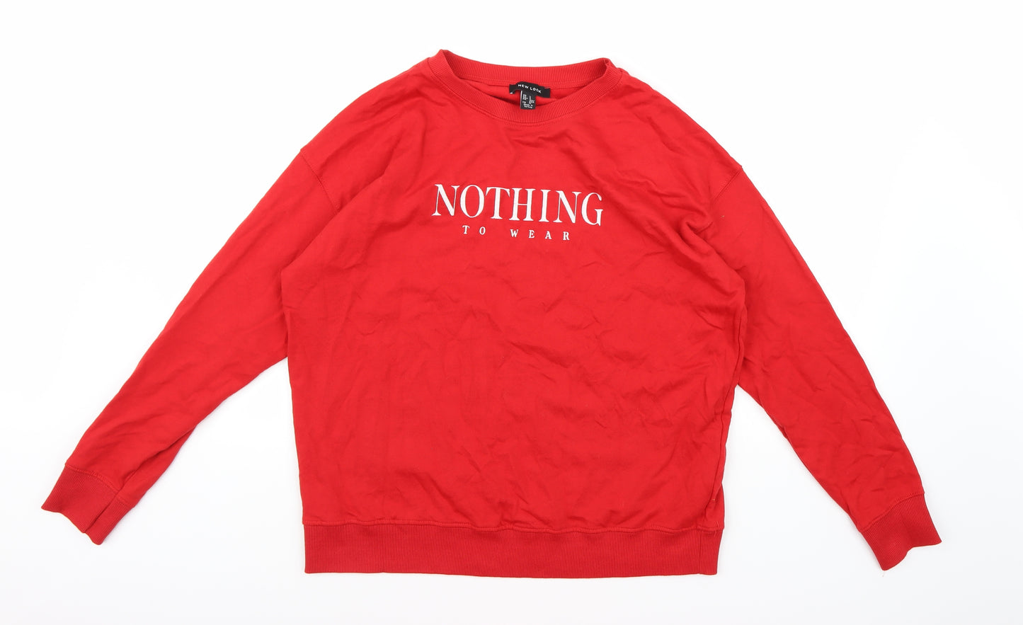 New Look Womens Red  Jersey Pullover Sweatshirt Size S