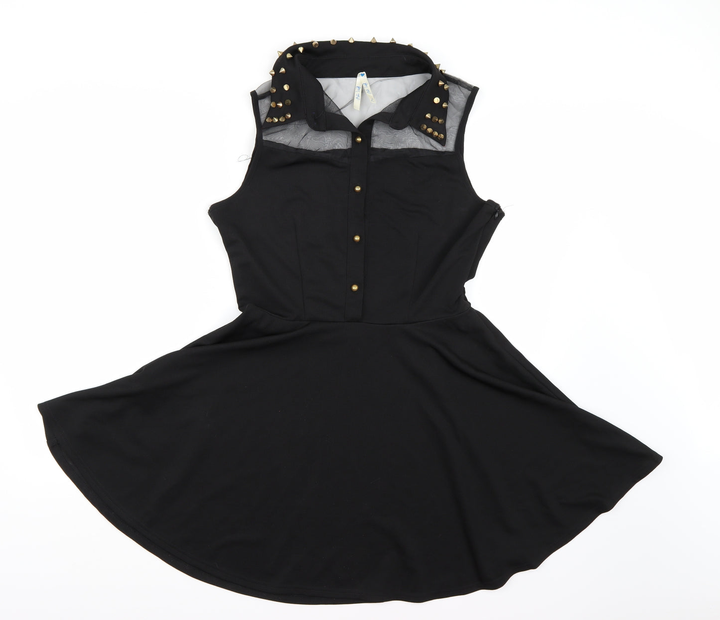 Blue vanilla Womens Black   Shirt Dress  Size L