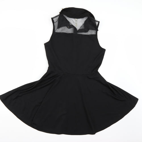 Blue vanilla Womens Black   Shirt Dress  Size L