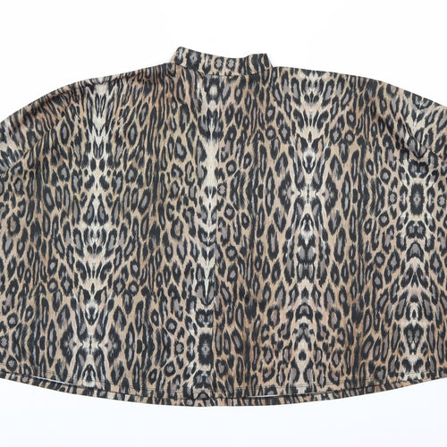 Zara Womens Brown Animal Print  Basic Blouse Size M