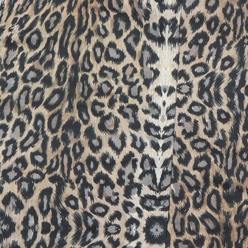Zara Womens Brown Animal Print  Basic Blouse Size M