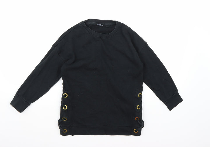 NEXT Girls Black Jersey Pullover Sweatshirt Size 8 Years