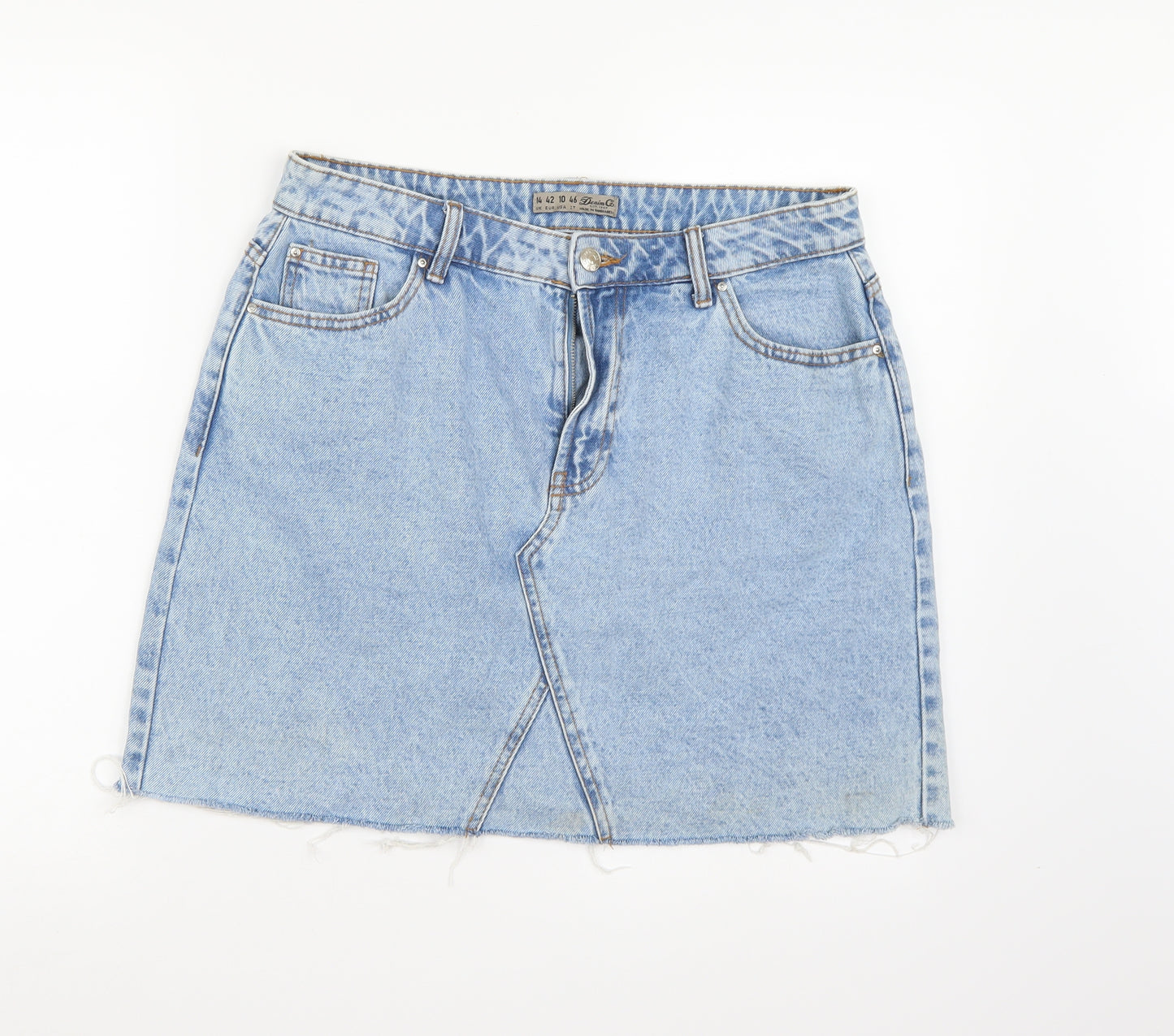Denim co. Womens Blue  Denim A-Line Skirt Size 14