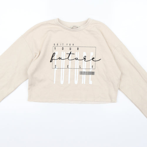 George Girls Beige  Jersey Pullover Sweatshirt Size 9-10 Years