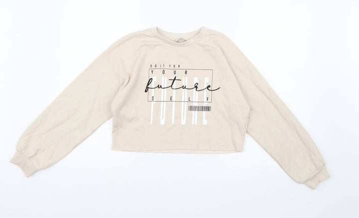 George Girls Beige  Jersey Pullover Sweatshirt Size 9-10 Years