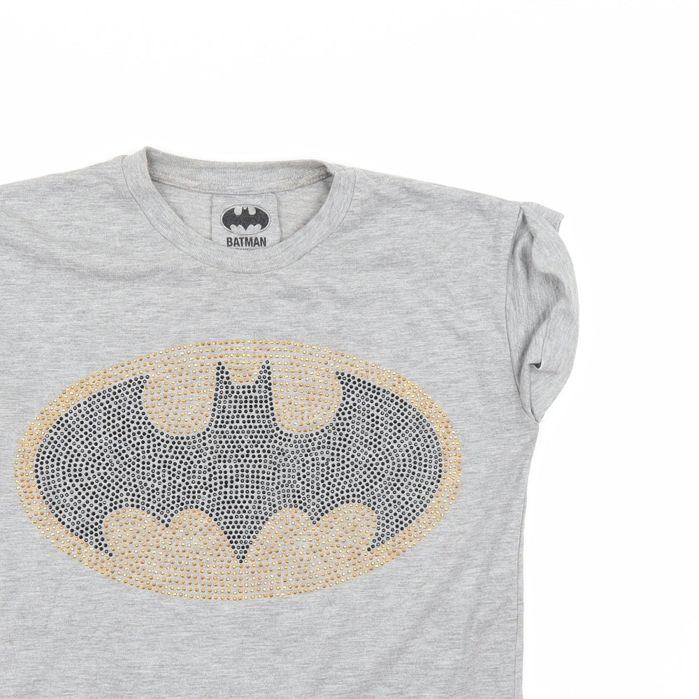 Batman Womens Grey   Basic T-Shirt Size 8  - Batman
