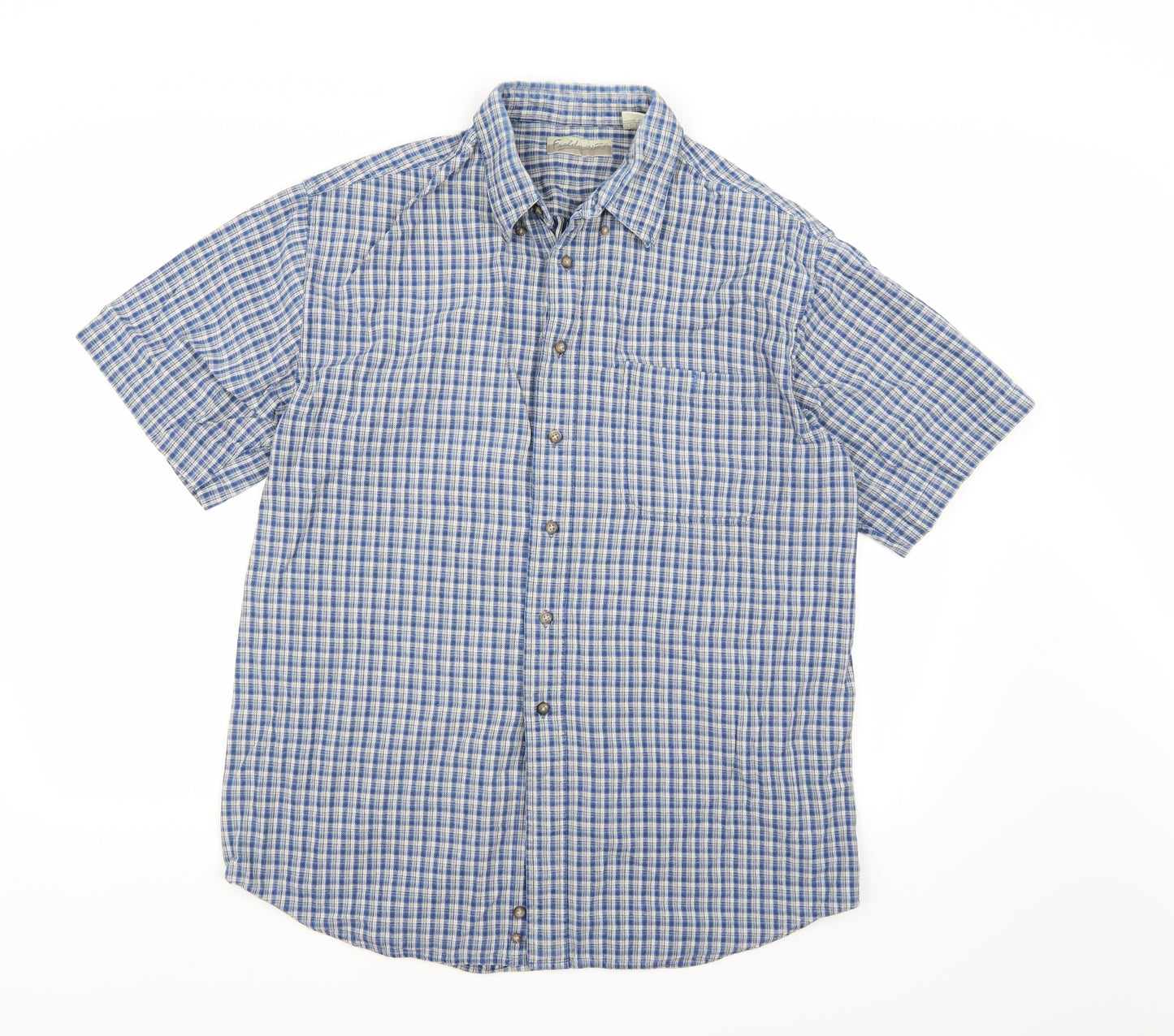 Fieldmaster Mens Blue Check   Button-Up Size L