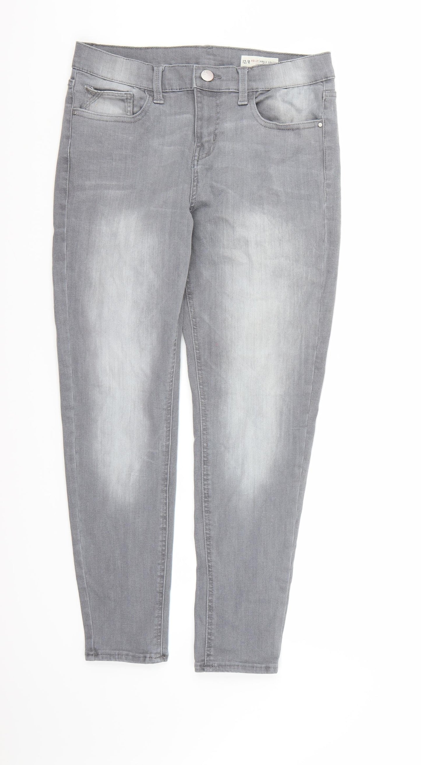 redherring Womens Grey  Denim Skinny Jeans Size 12 L26 in
