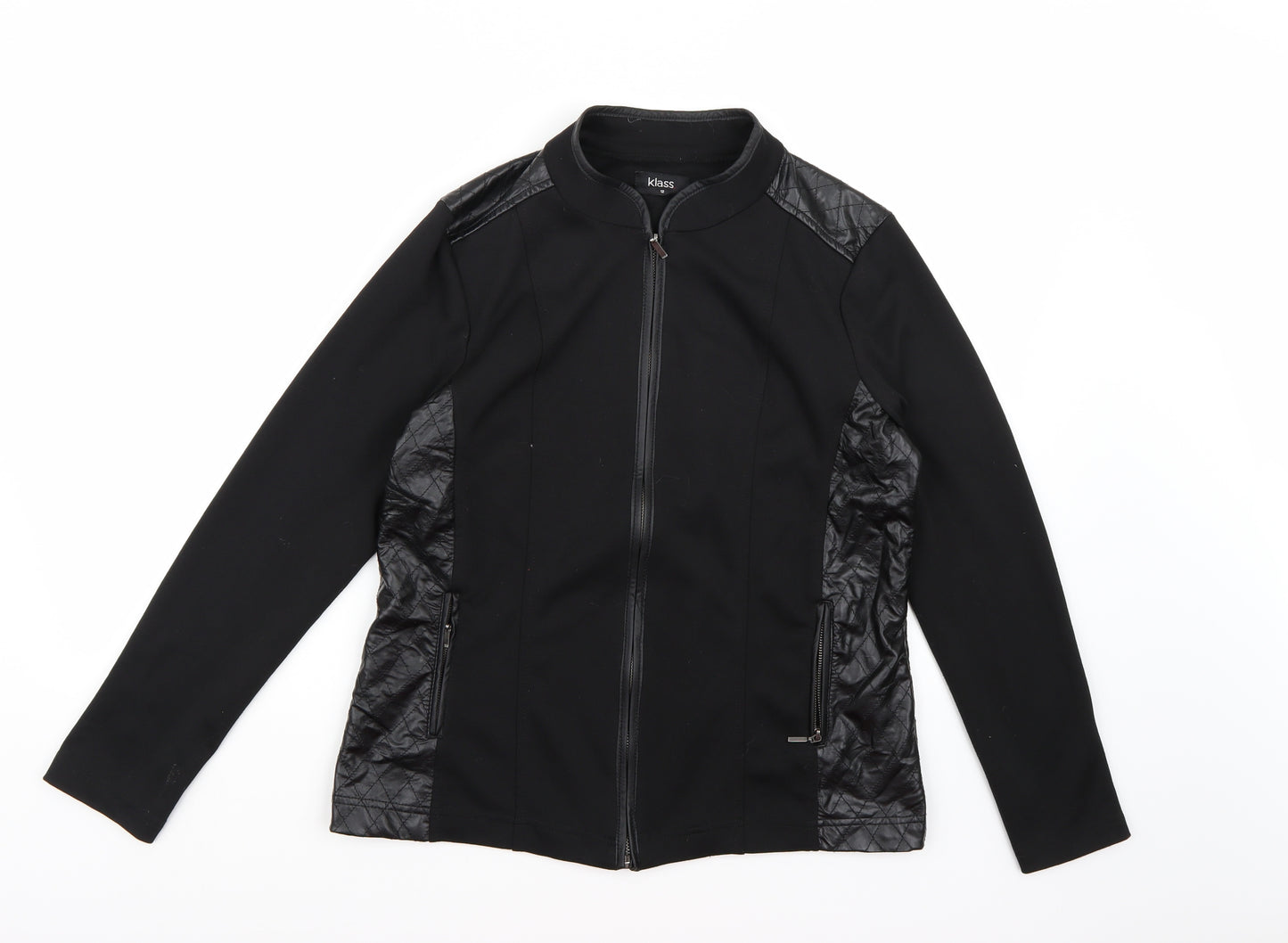 Klass Collection Womens Black   Biker Jacket Size 12