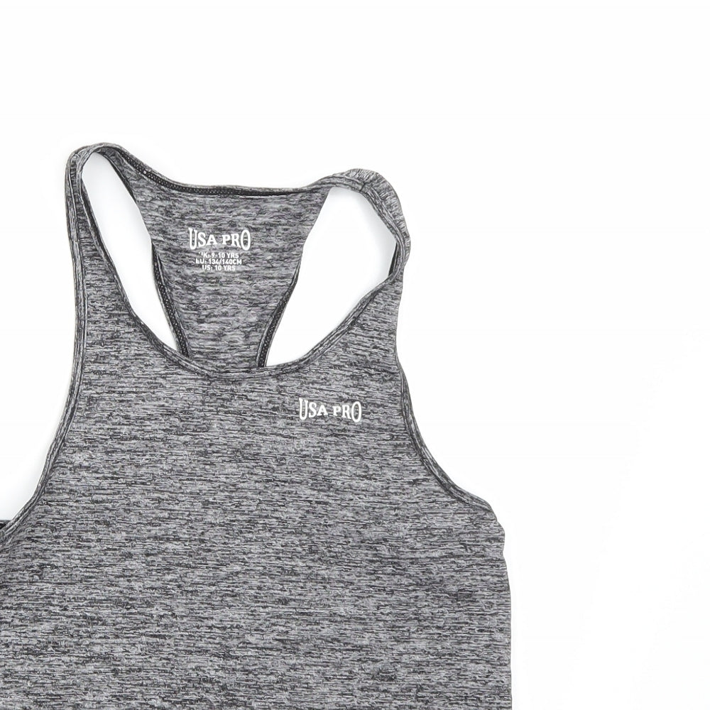 USA Pro Girls Grey   Camisole Tank Size 9-10 Years