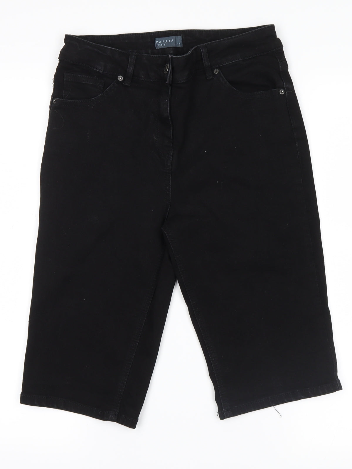 Papaya Womens Black  Denim Cut-Off Shorts Size 10