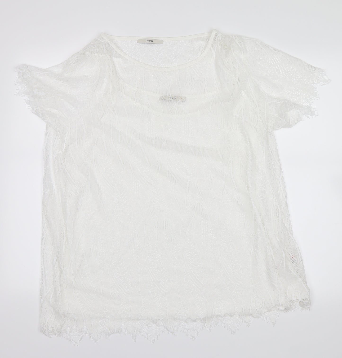 George Womens White   Basic Blouse Size 20