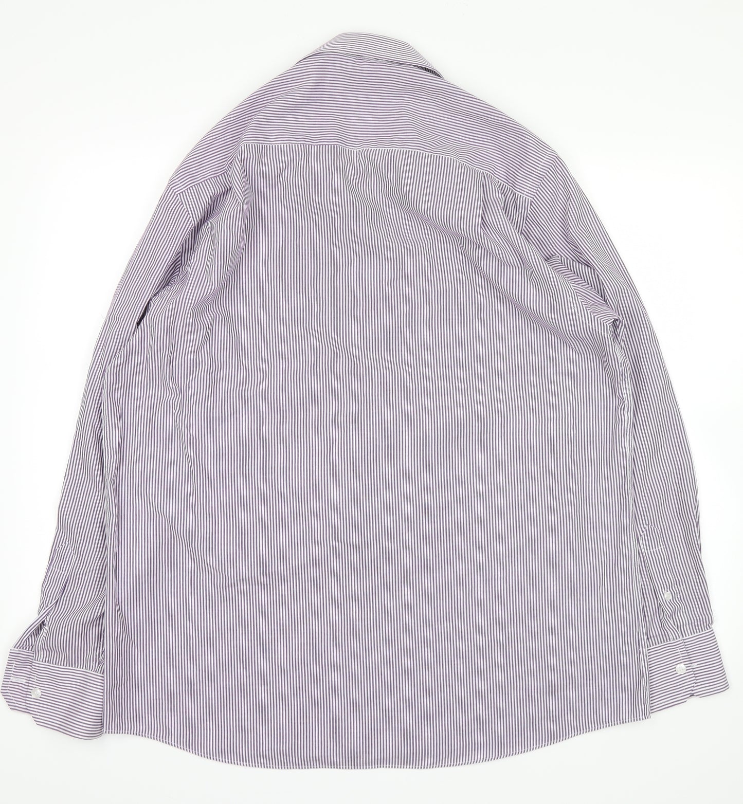 cedarwood Mens Purple Striped   Button-Up Size 16.5