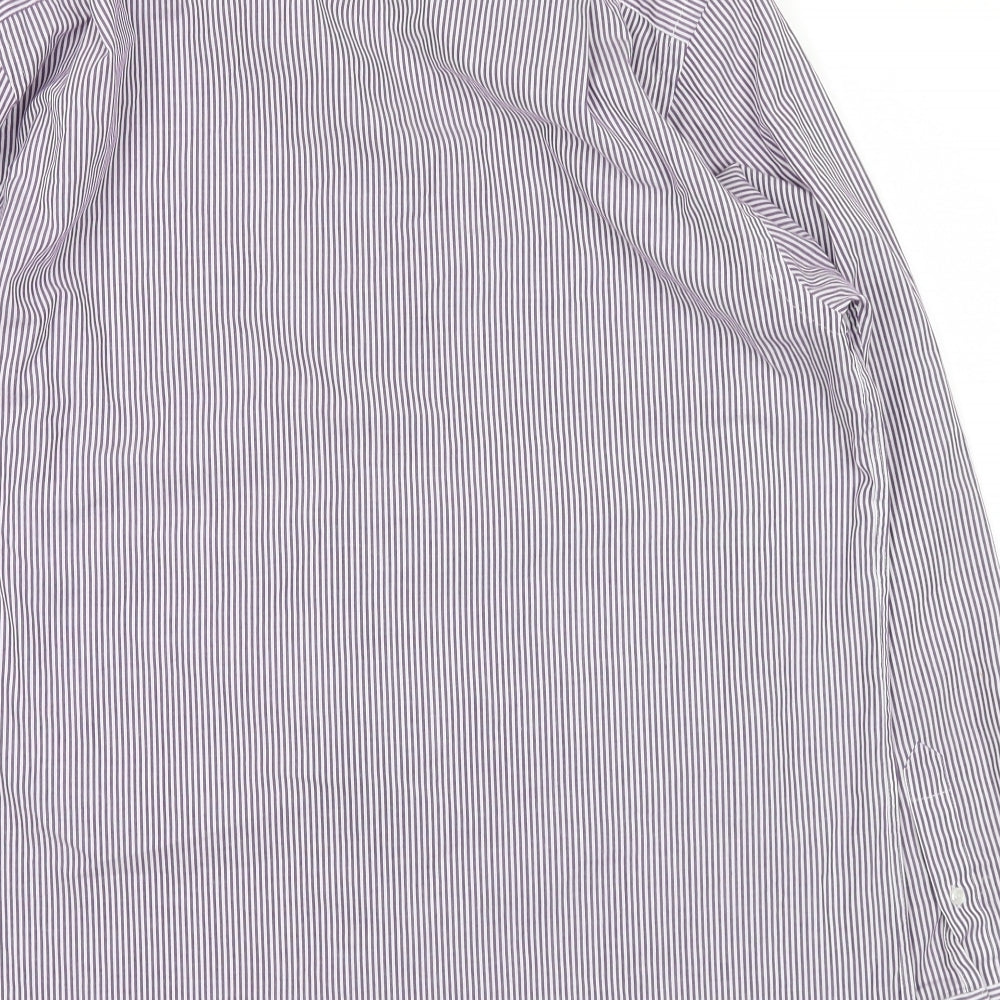 cedarwood Mens Purple Striped   Button-Up Size 16.5