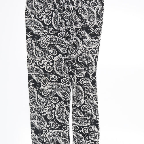no brand Womens Black Floral  Harem Leggings Size L