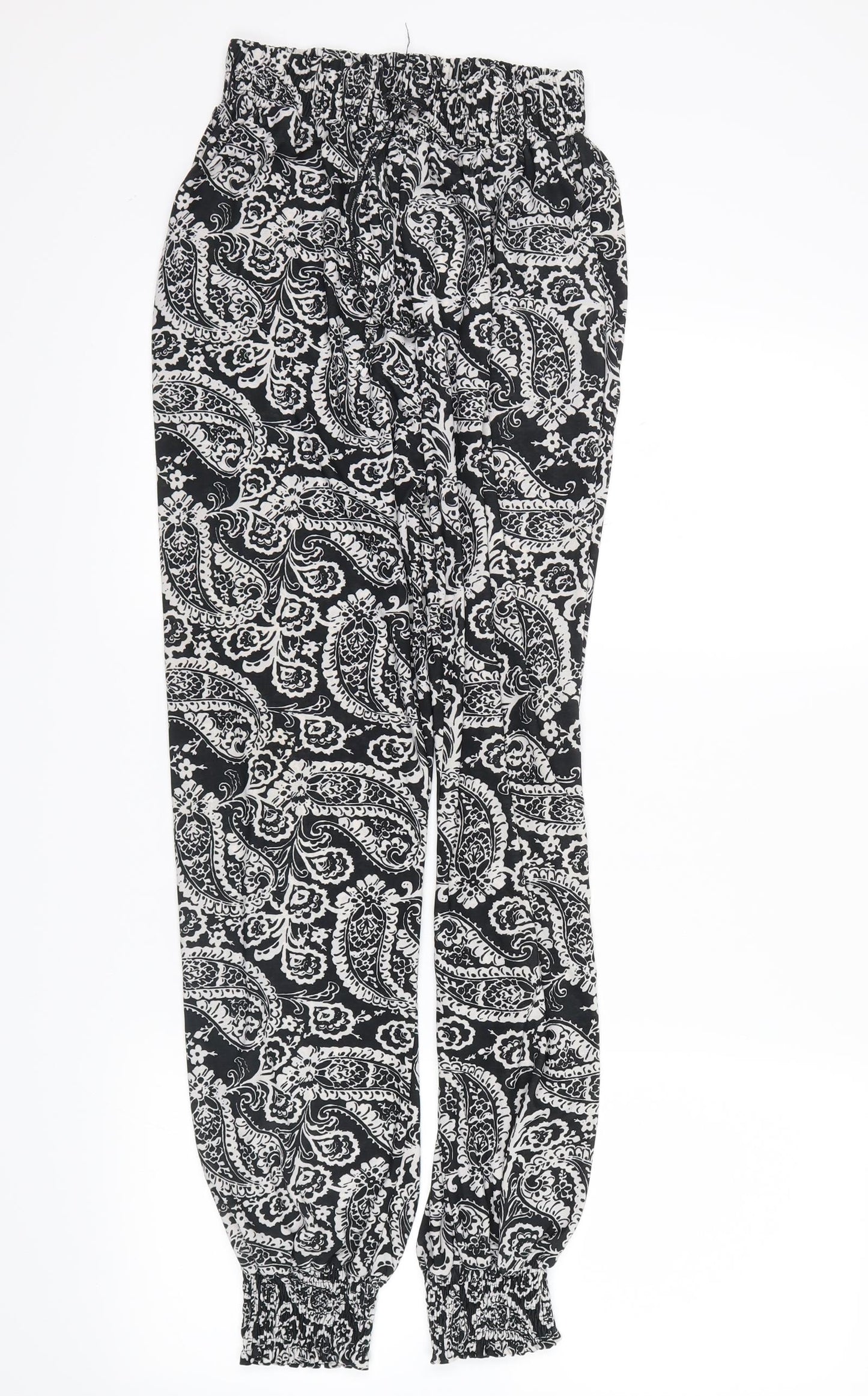 no brand Womens Black Floral  Harem Leggings Size L