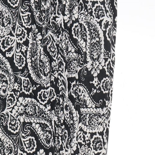 no brand Womens Black Floral  Harem Leggings Size L