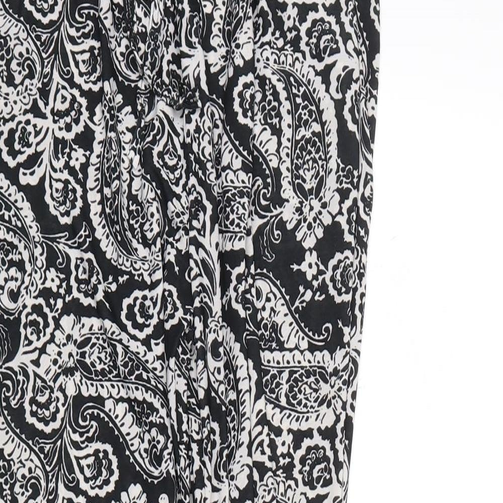 no brand Womens Black Floral  Harem Leggings Size L