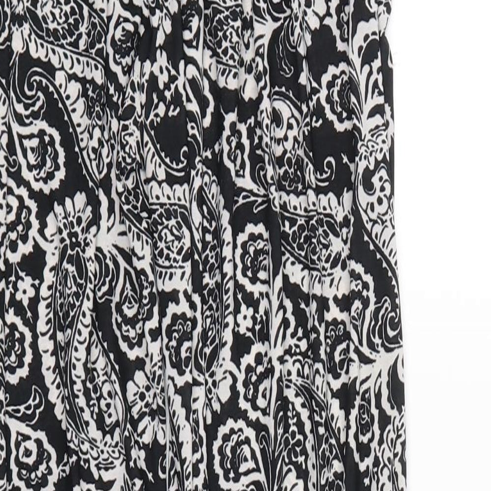 no brand Womens Black Floral  Harem Leggings Size L