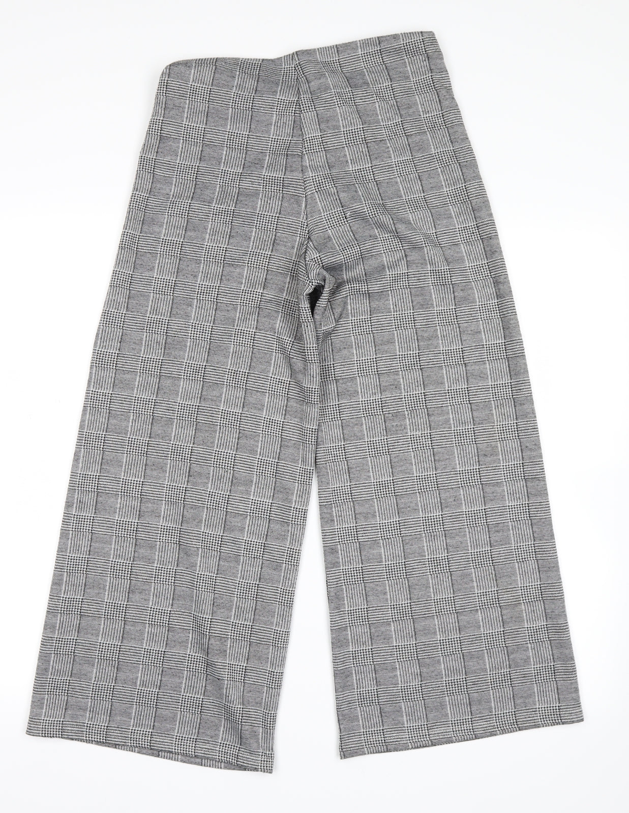 Primark Womens Grey Check  Cropped Trousers Size 10