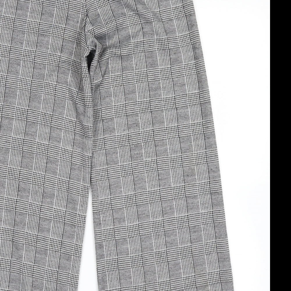Primark Womens Grey Check  Cropped Trousers Size 10