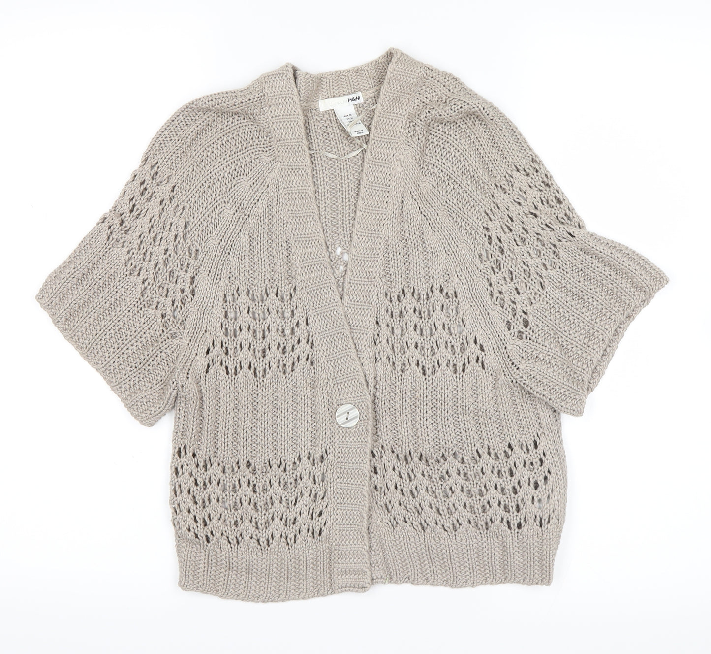 H&M Womens Beige   Cardigan Jumper Size M