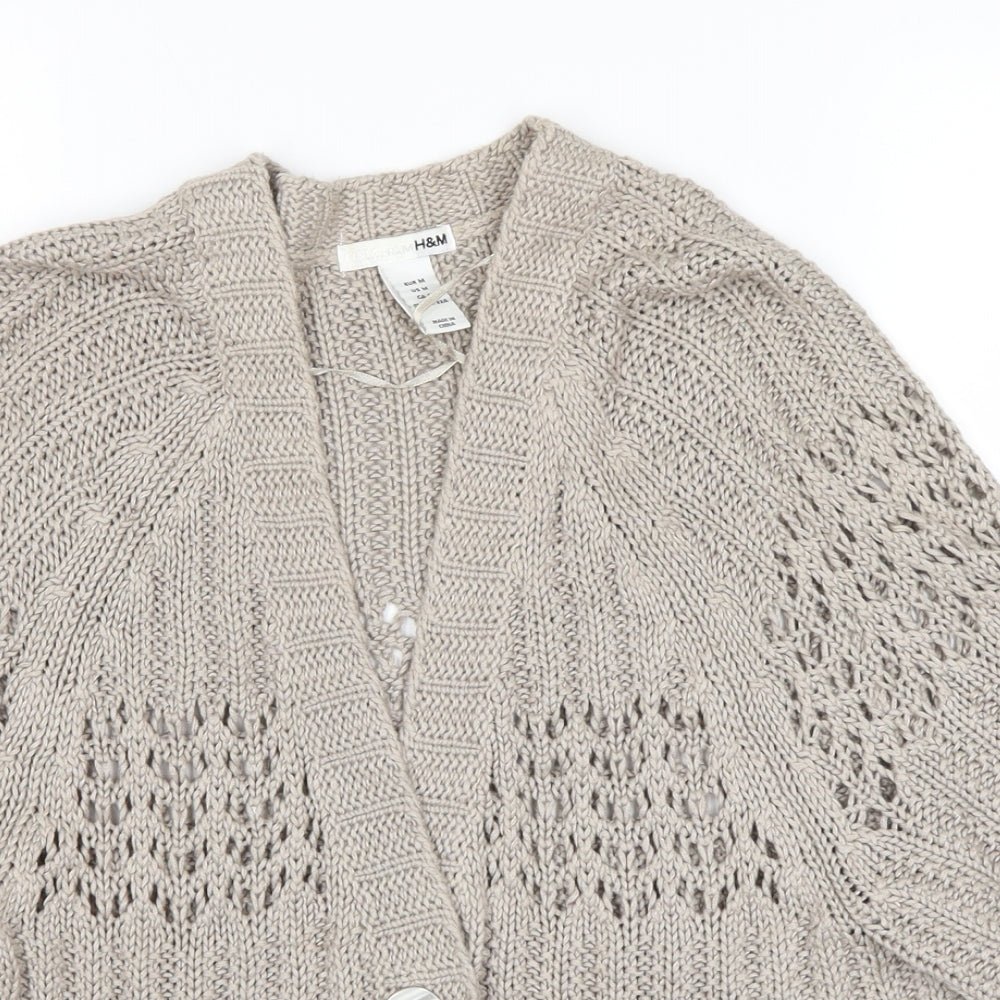 H&M Womens Beige   Cardigan Jumper Size M
