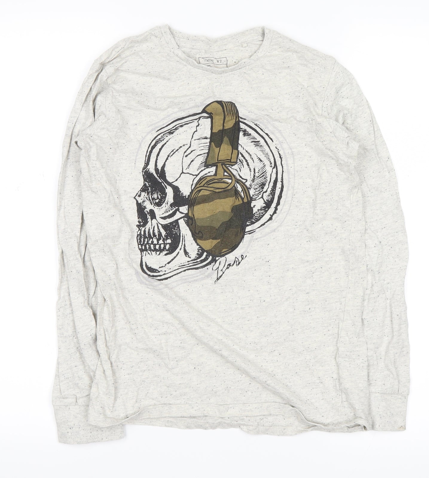 NEXT Boys White   Basic Casual Size 11 Years  - skull