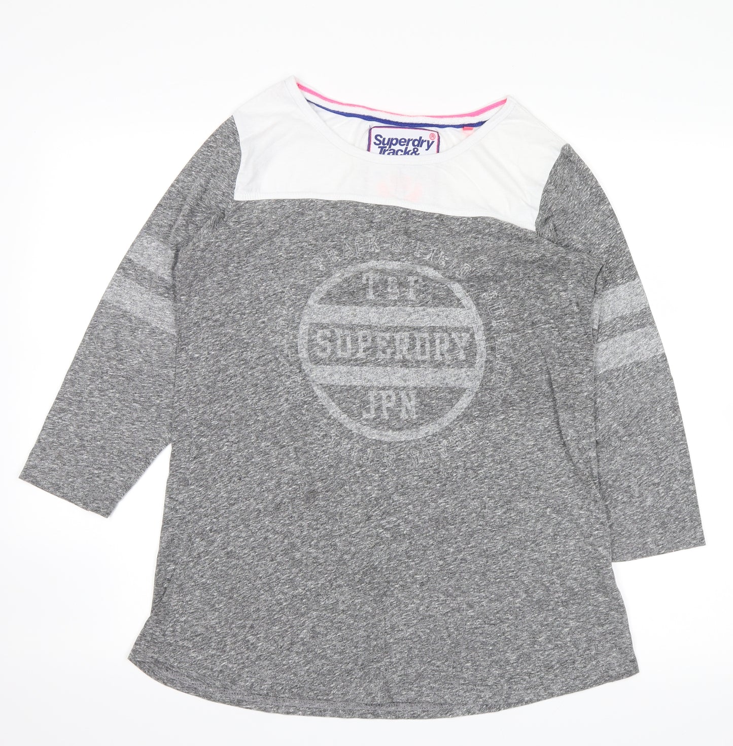 Superdry Womens Grey   Basic Blouse Size L  - superdry logo