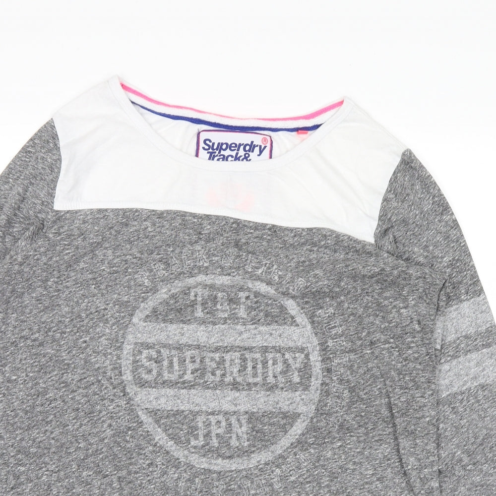 Superdry Womens Grey   Basic Blouse Size L  - superdry logo