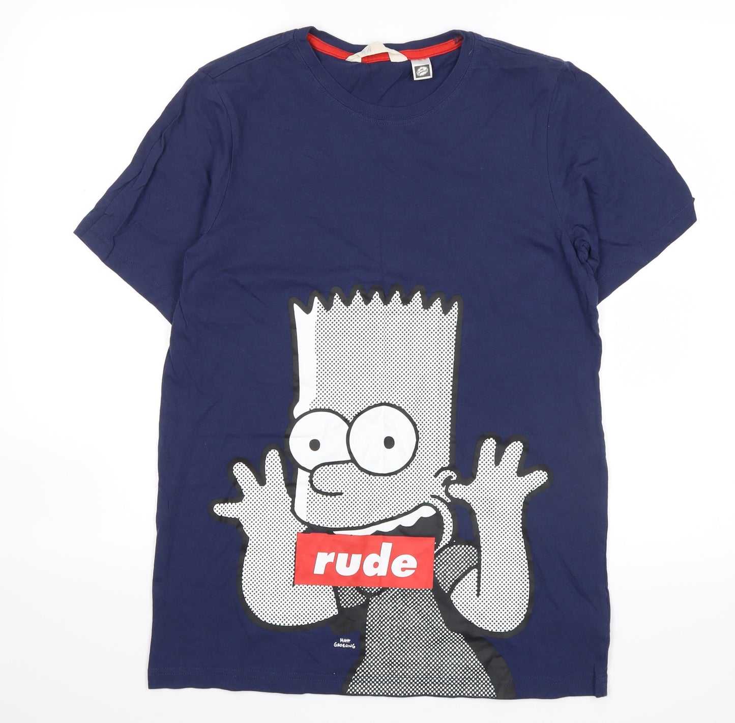H&M Boys Blue   Basic T-Shirt Size 13-14 Years  - bart simpson