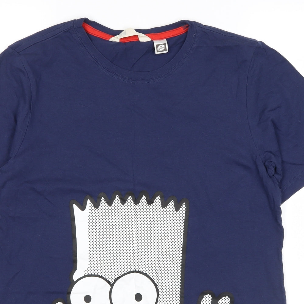 H&M Boys Blue   Basic T-Shirt Size 13-14 Years  - bart simpson