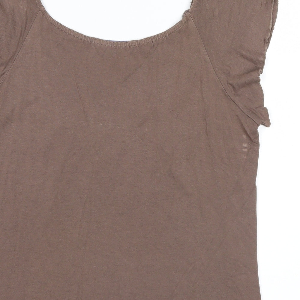 Classic Womens Brown   Basic Blouse Size 14