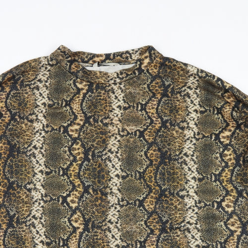 George Womens Yellow Animal Print  Pullover Sweatshirt Size 2XL