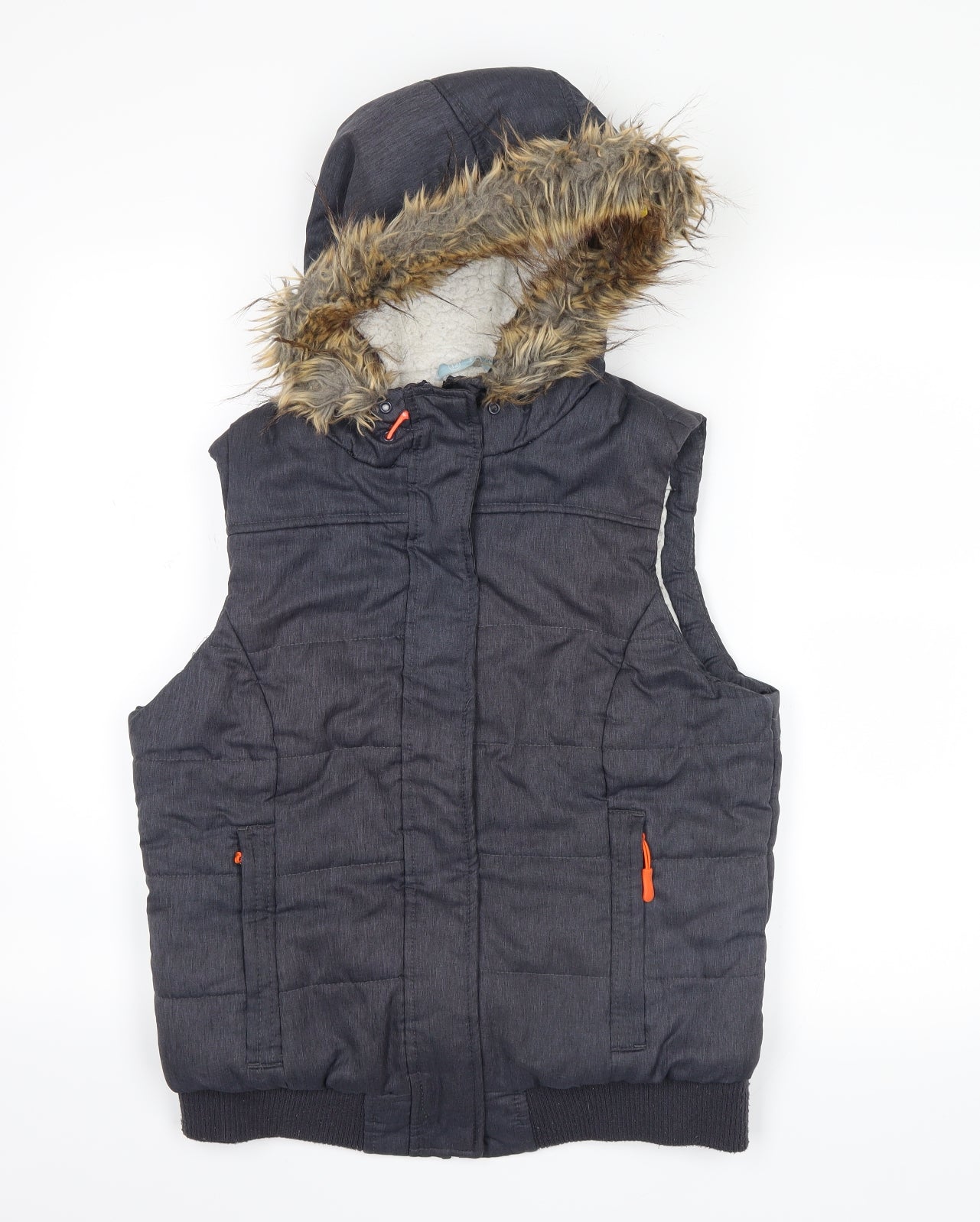 Avenue Womens Grey   Puffer Jacket Waistcoat Size 12