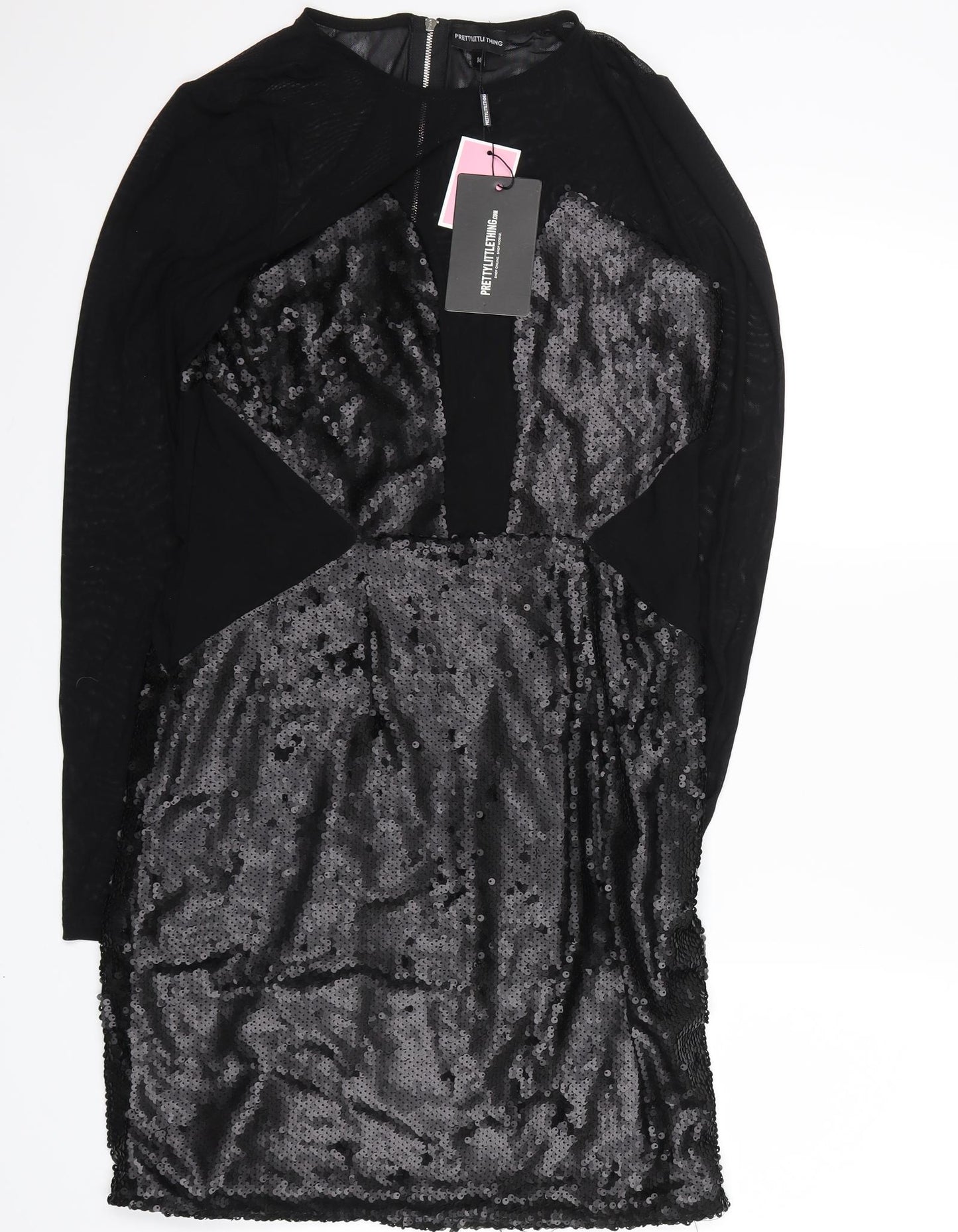 pretty little thing Womens Black   Shirt Dress  Size 14