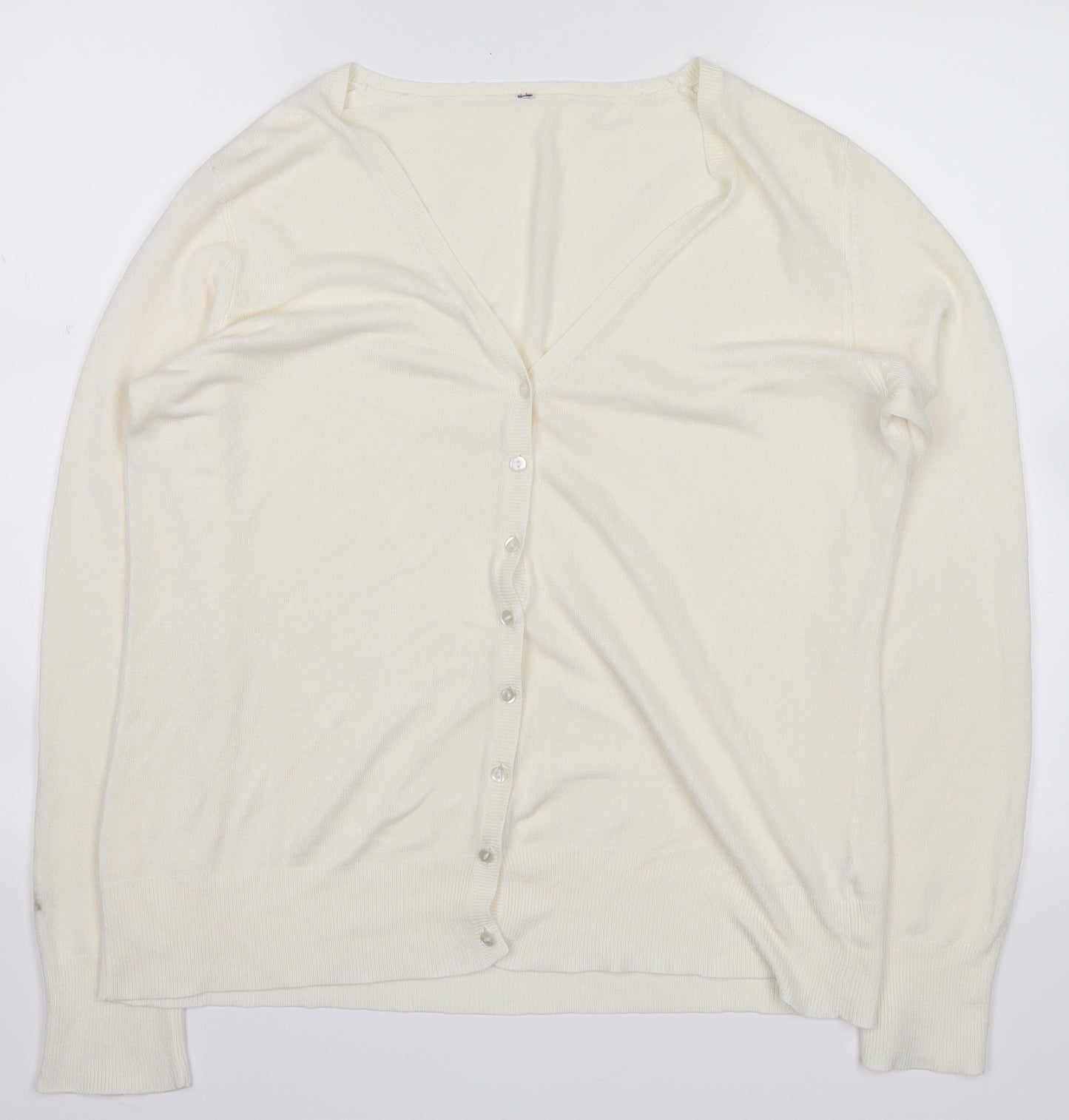 BHS Womens White   Cardigan Jumper Size 16