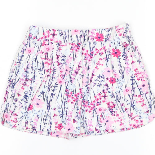 George Girls White Floral  Hot Pants Shorts Size 7-8 Years