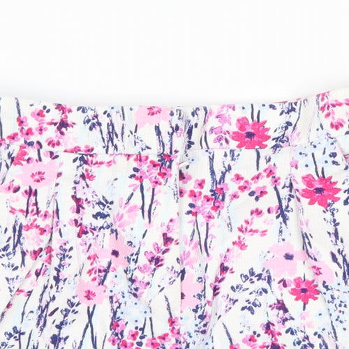 George Girls White Floral  Hot Pants Shorts Size 7-8 Years
