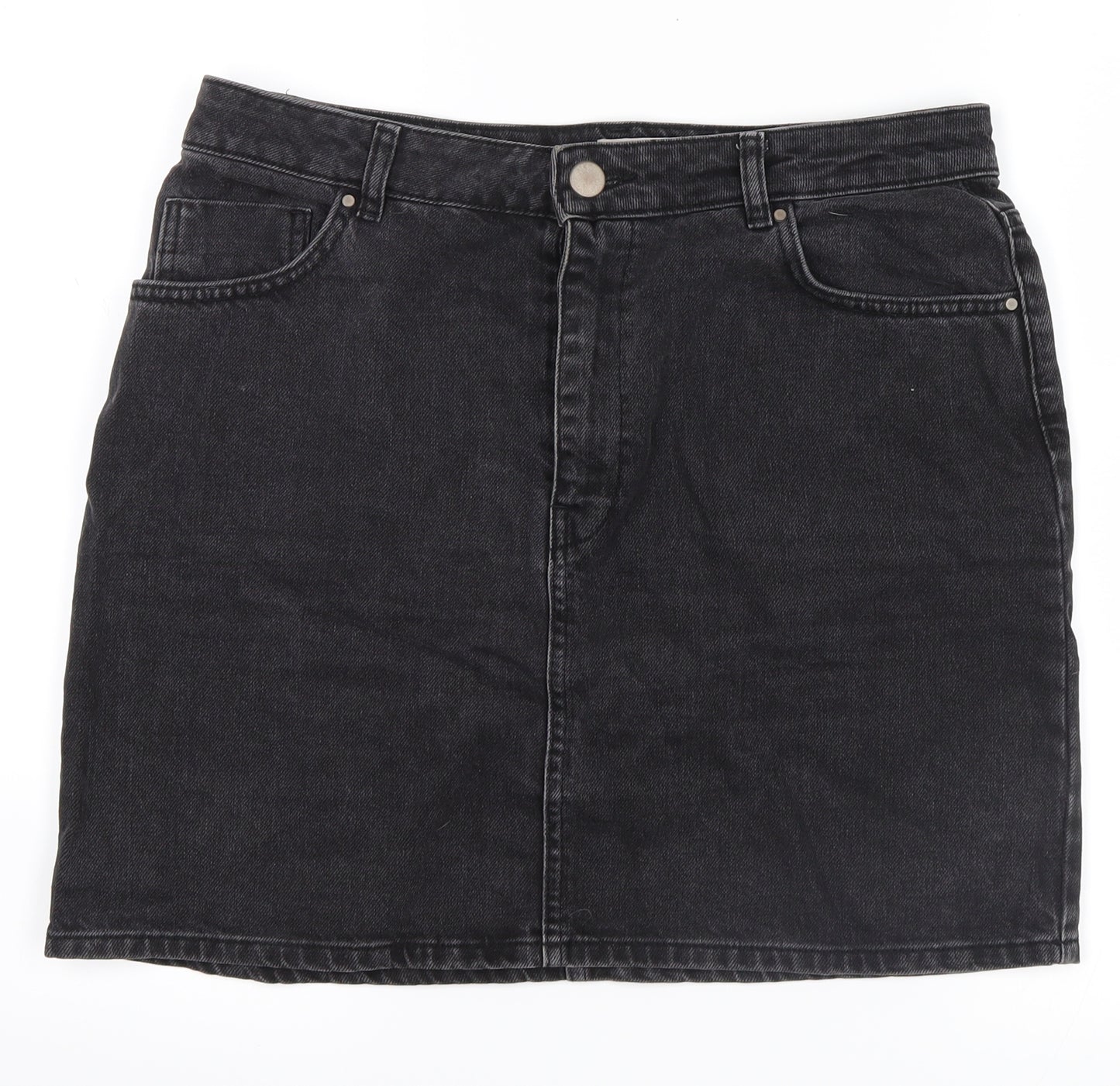 ASOS Womens Grey  Denim A-Line Skirt Size 14