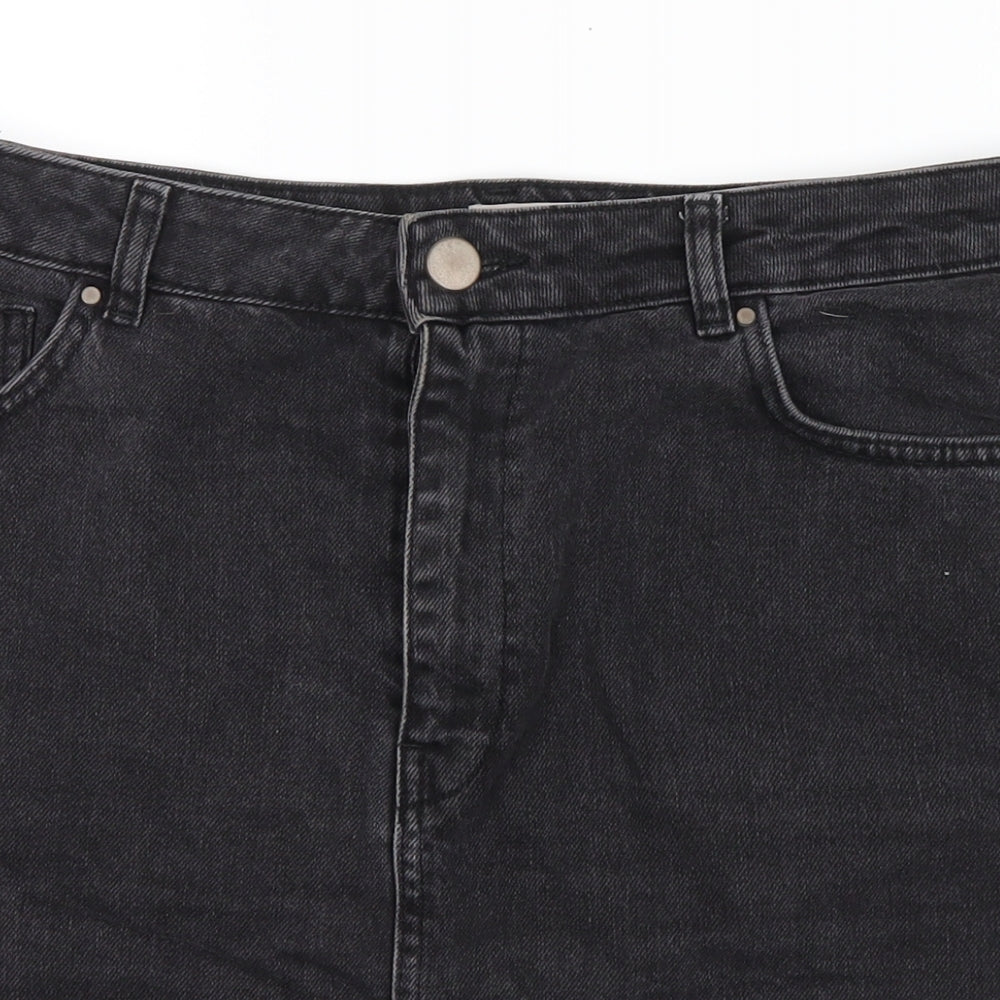 ASOS Womens Grey  Denim A-Line Skirt Size 14