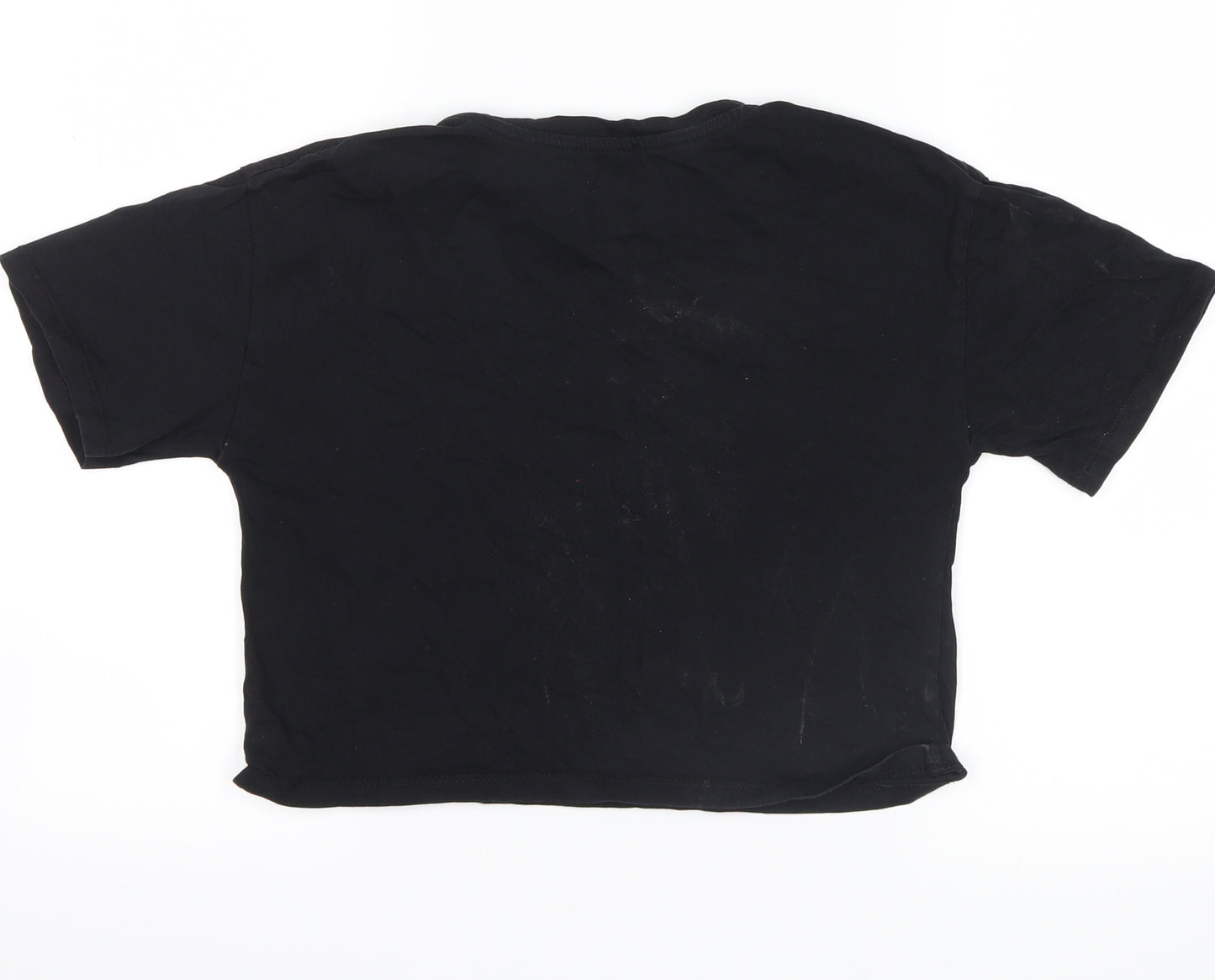 River Island Girls Black   Cropped T-Shirt Size 9-10 Years  - couture