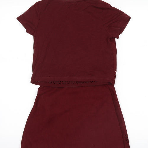 River Island Girls Red   Skirt Outfit/Set Size 7-8 Years