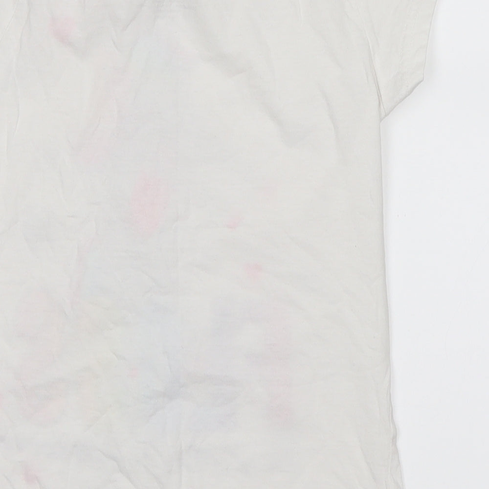Primark Girls White   Basic T-Shirt Size 8-9 Years  - floss like a unicorn