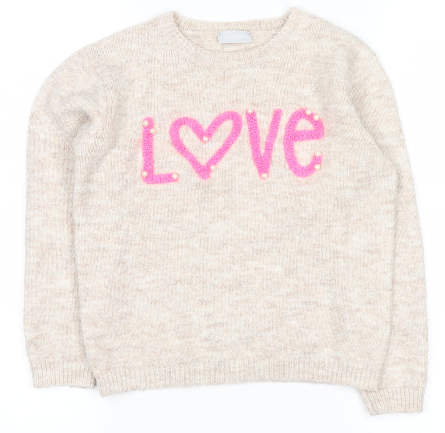 i <3 girlswear Girls Beige   Pullover Sweatshirt Size 9 Years  - love