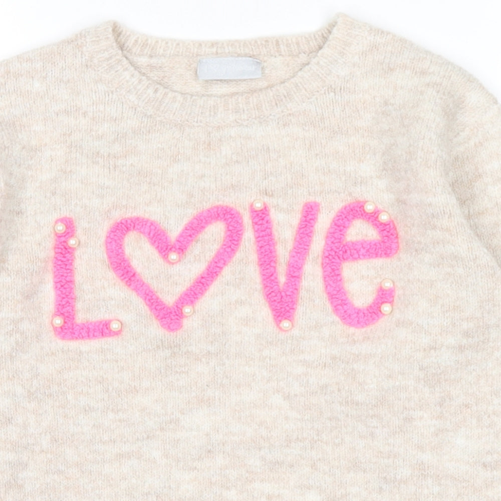i <3 girlswear Girls Beige   Pullover Sweatshirt Size 9 Years  - love