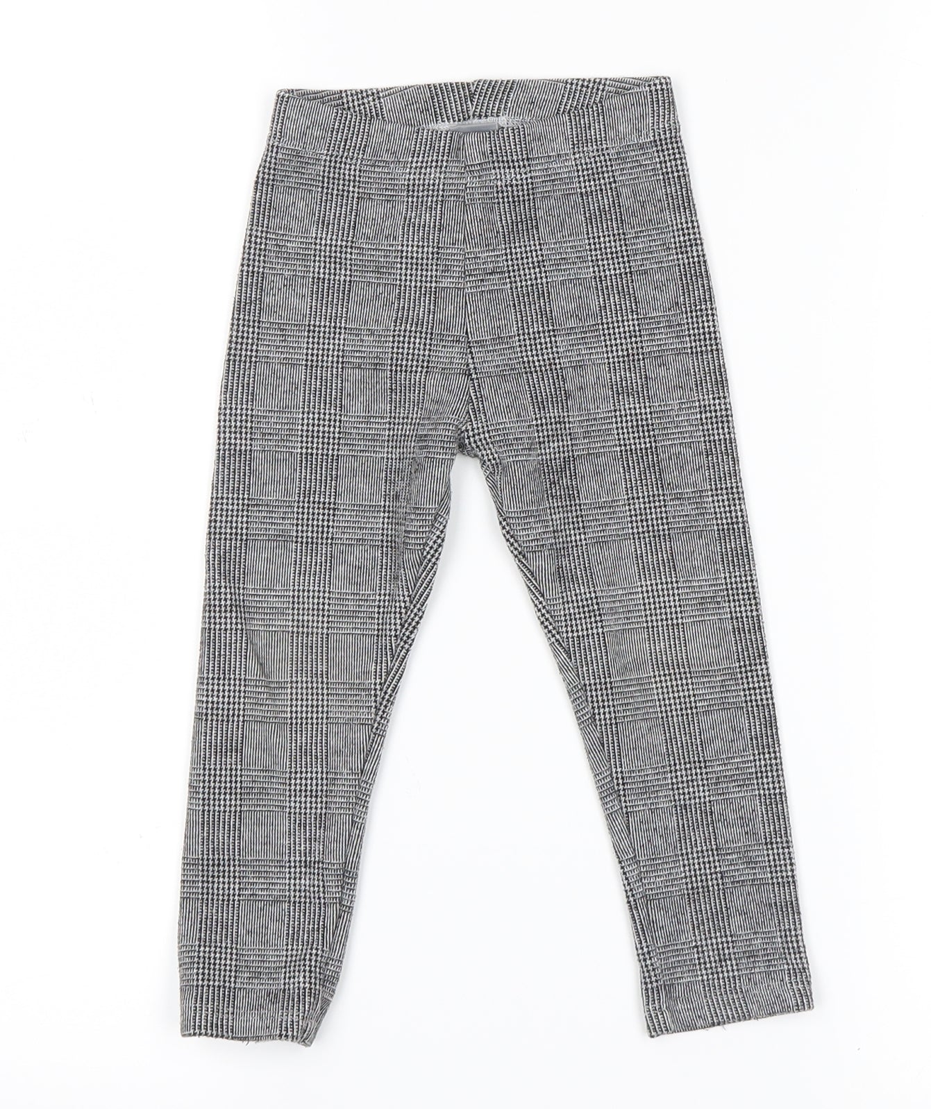 NEXT Girls Grey Check  Jegging Trousers Size 2-3 Years