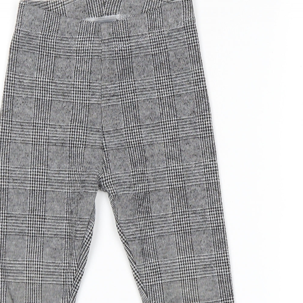 NEXT Girls Grey Check  Jegging Trousers Size 2-3 Years