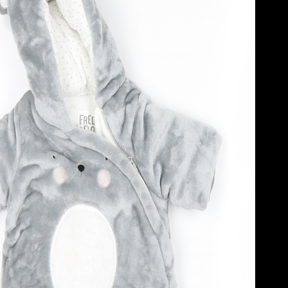 fred & flo  Grey   3-in-1 Jacket Snowsuit Size Newborn  - teddy bear