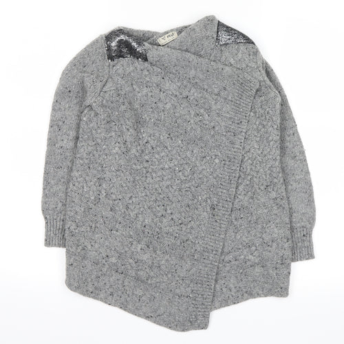 NEXT Girls Grey   Cardigan Jumper Size 5-6 Years